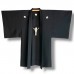 HAORI EN SOIE NOIRE AJOURÉE À KAMON 007-123 (L) 